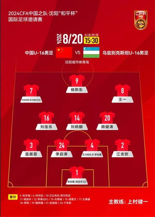 中国U16男足逆转乌兹别克斯坦取关键胜利