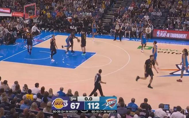 雷霆碾压湖人东契奇伤退 西部榜首地位稳固