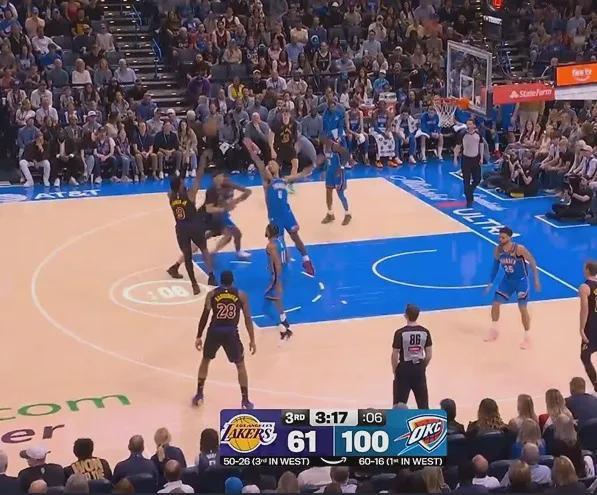 雷霆碾压湖人东契奇伤退 西部榜首地位稳固